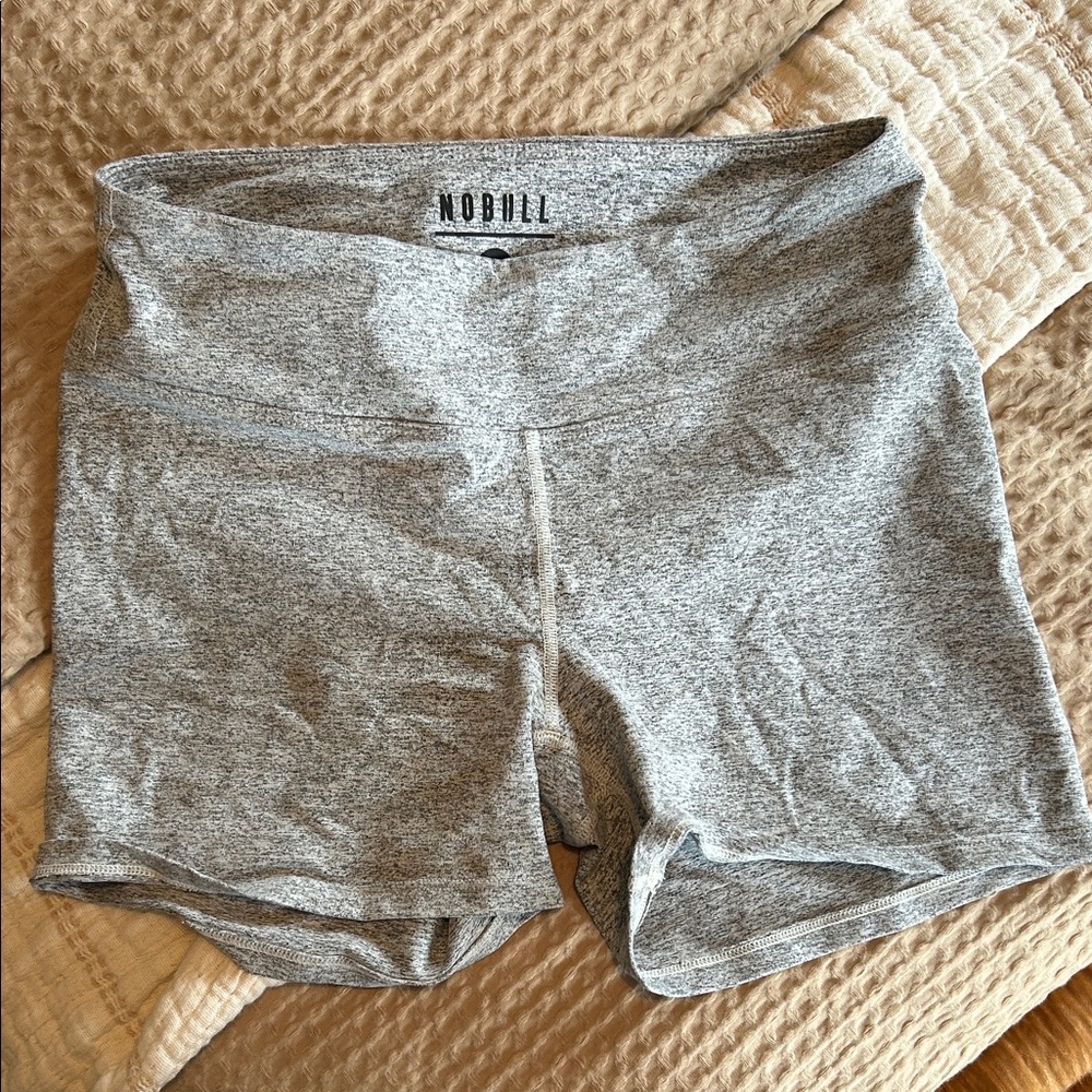 NOBULL Women's Heather Gray Bike Shorts